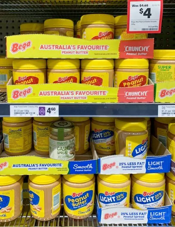 ピーナッツバターの陳列棚