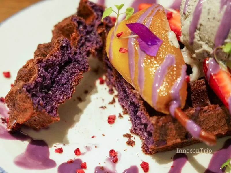 紫芋のワッフルカット