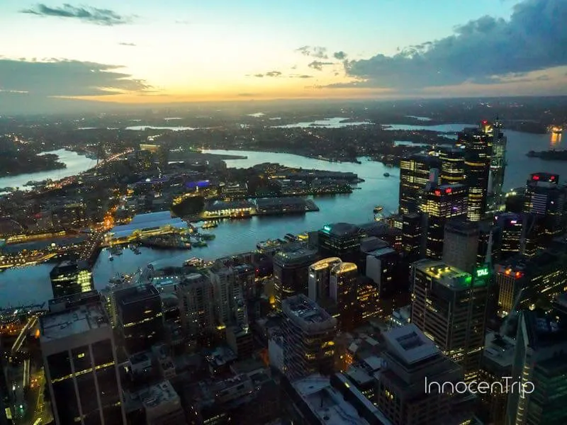 シドニー タワー アイ展望台からの夕景